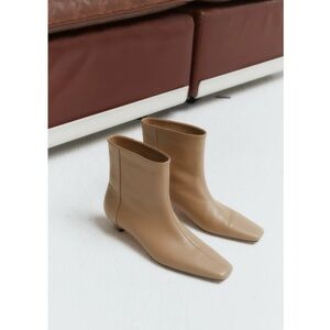 CHICJOC Minimalist Square-Toe Ankle Boots 100% Lamb leather – Size 38